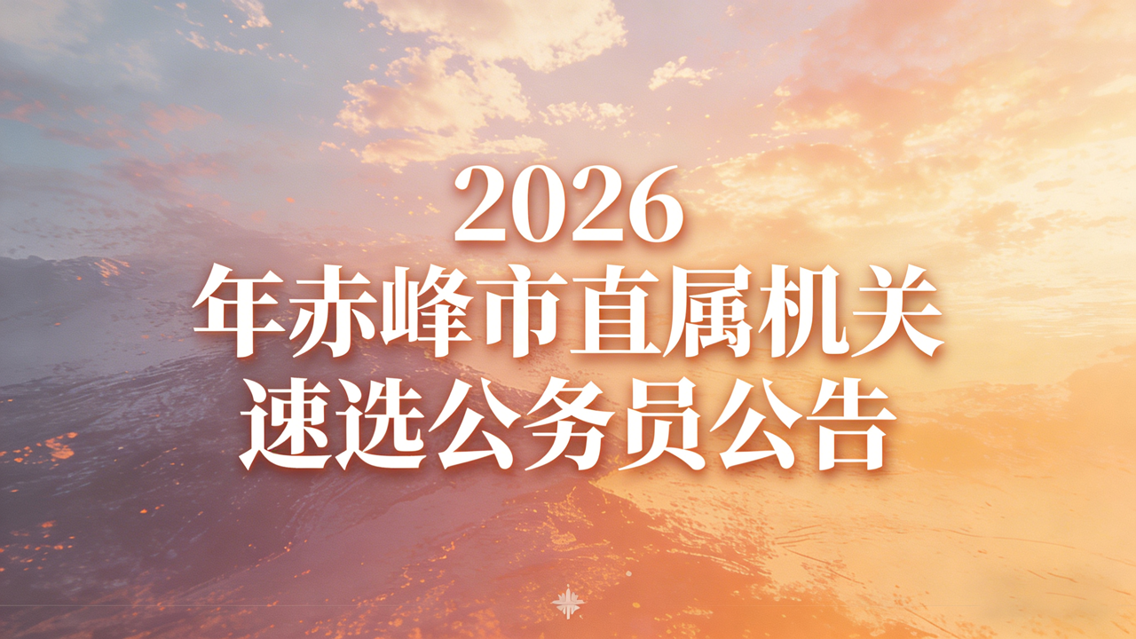 2026年赤峰市直属机关(参公单位)遴选41人公务员公告